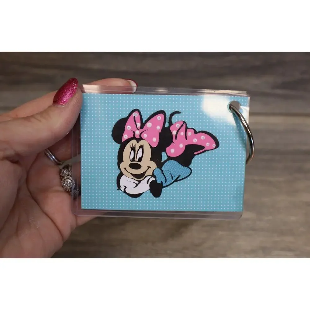 Disney Mickey Minnie Mouse Luggage Tag Set Loose Leaf Binder Key Ring His & Hers